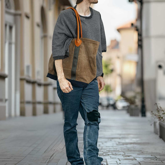 【Lサイズ】FAIRFIELD WAXED COTTON BIG TOTE ワックスコットンビッグトート 70s米軍テープ使用