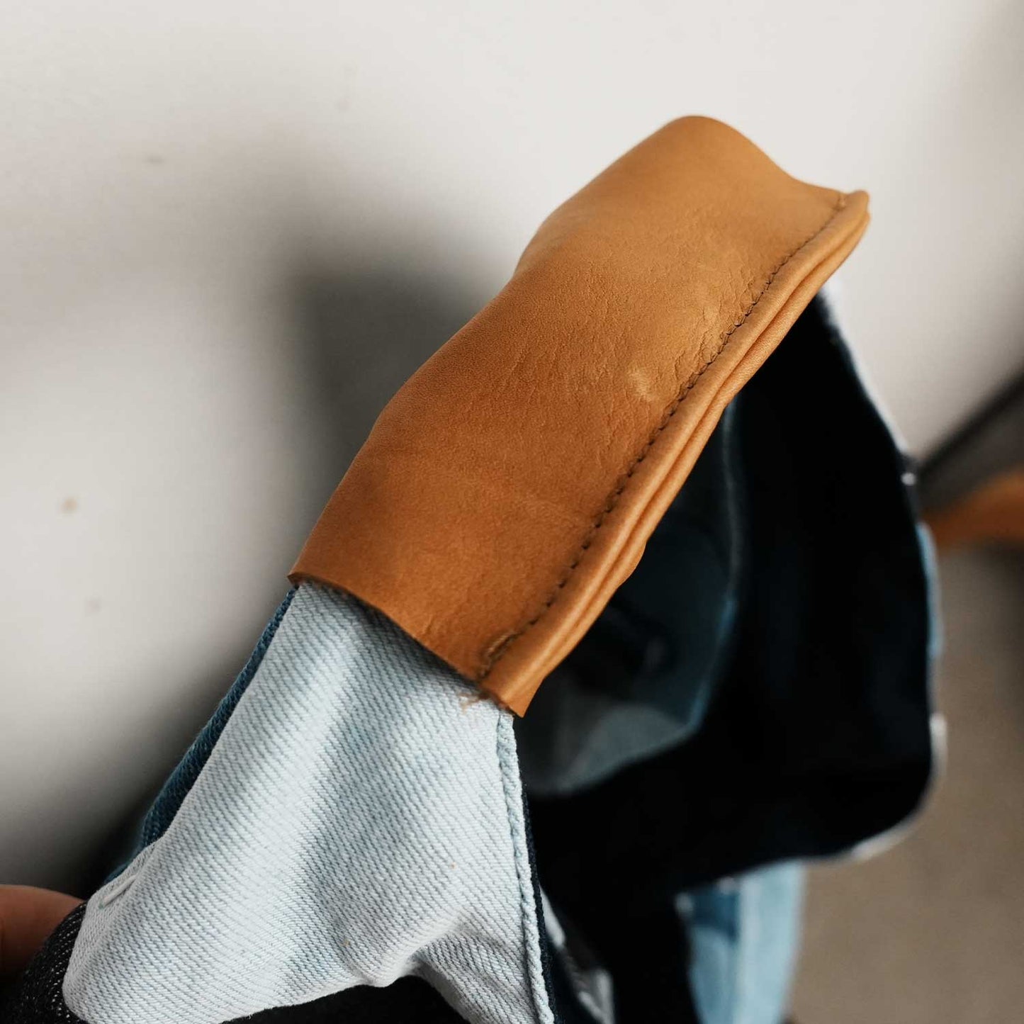 DENIM BORO PATCHWORK TOTE デニムボロパッチワークトート 手縫い 日本鹿革使用