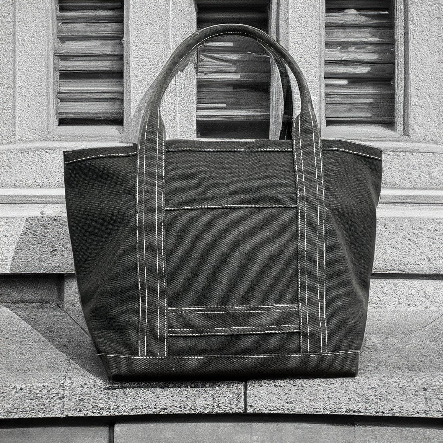 【アルル】ハンドメイドトートバッグ　帆布 100-Year Tote】極厚4号帆布 ハンドメイド トートバッグ チャコール
