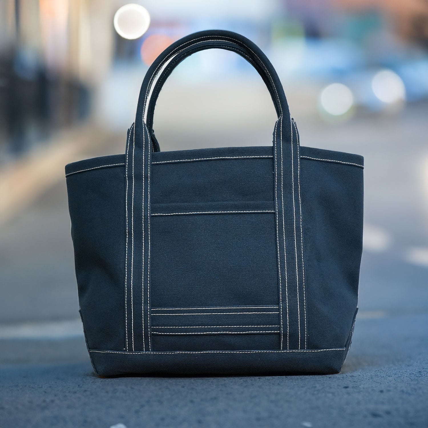 100-Year Tote】極厚4号帆布 ハンドメイド トートバッグ ネイビー｜100