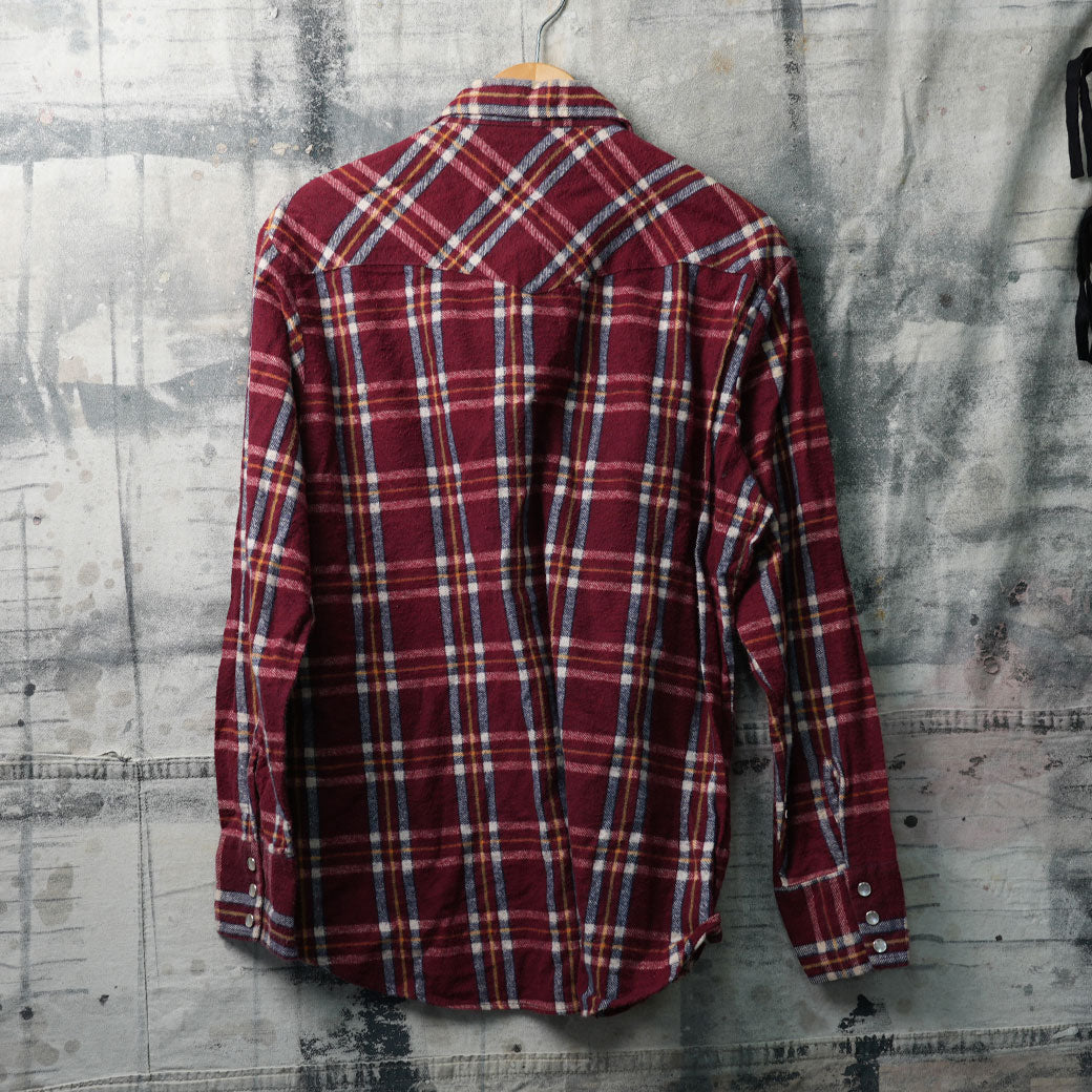 【Vintage Stock】バーガンディウエスタンシャツ