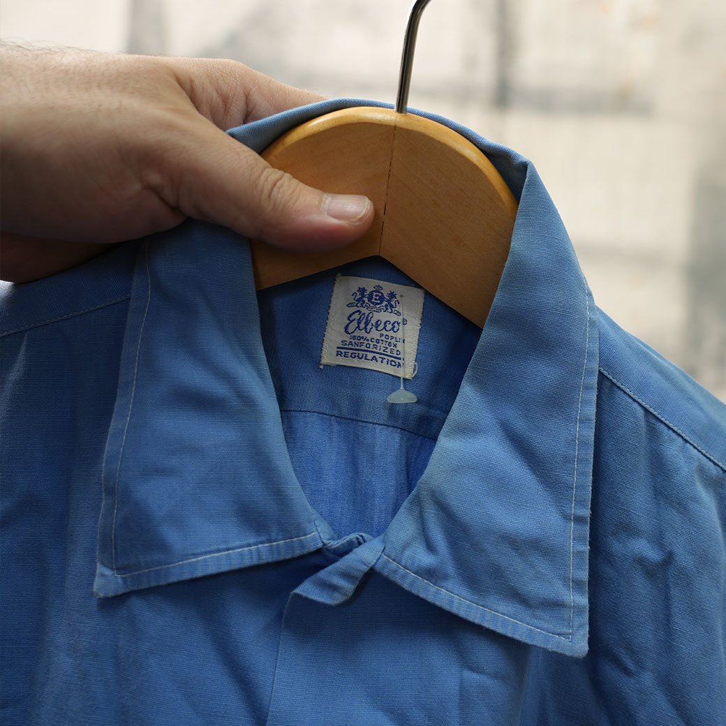 【Vintage Stock】Elbeco ヴィンテージワークシャツ・ブルー
