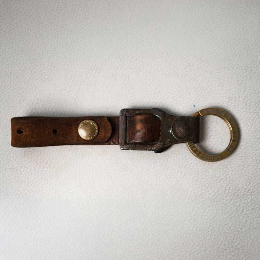 ヴィンテージミリタリーレザーキーリング 40s ハンドメイド キーホルダー 日本製