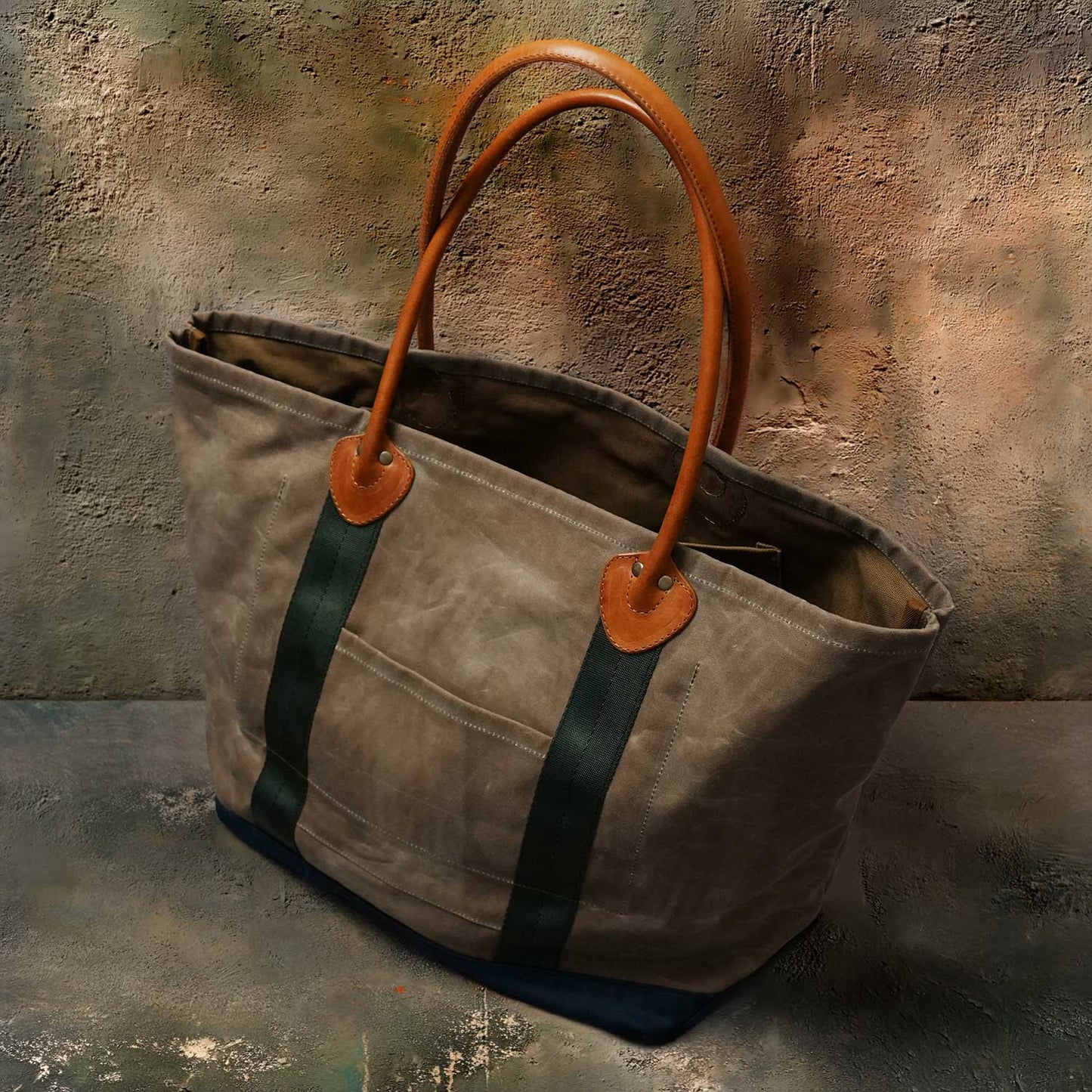 【Lサイズ】FAIRFIELD WAXED COTTON BIG TOTE ワックスコットンビッグトート 70s米軍テープ使用