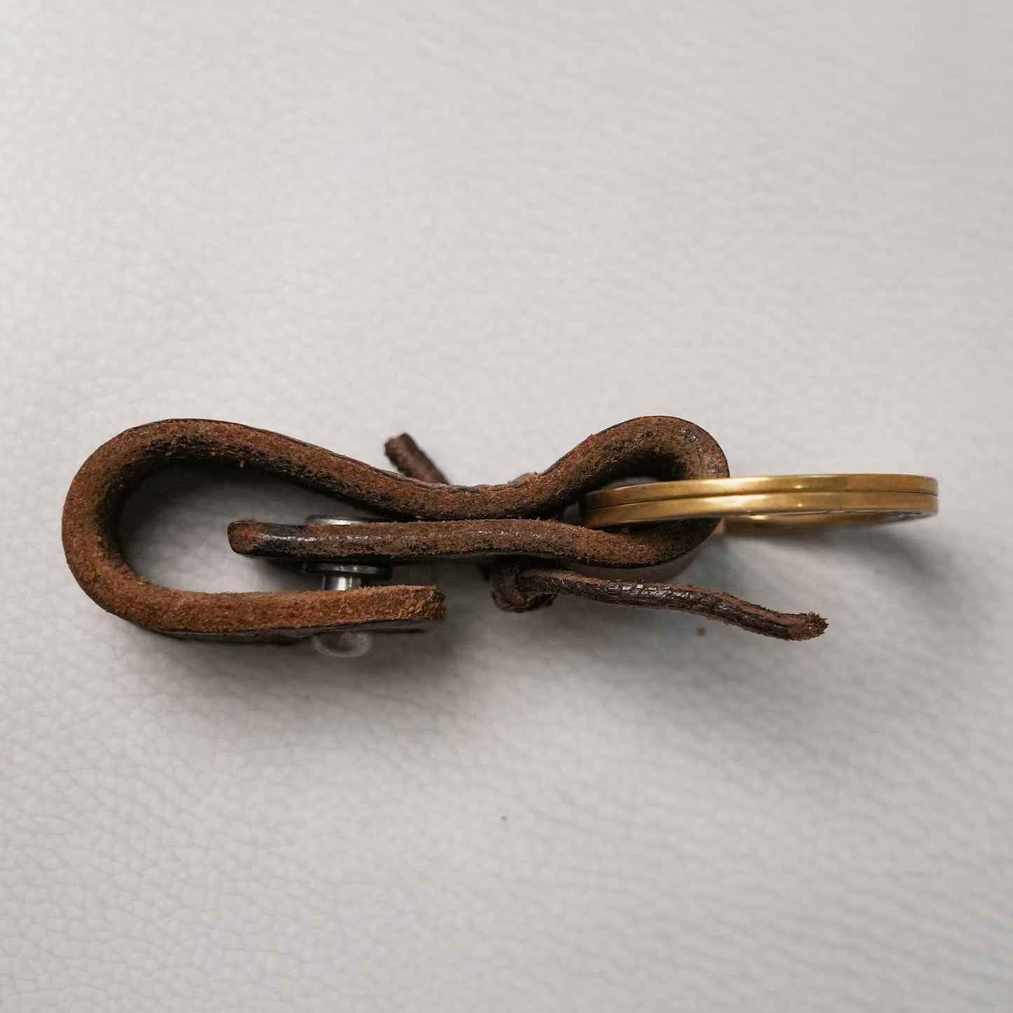 ヴィンテージミリタリーレザーキーループ 40s ハンドメイド シンプル 日本製