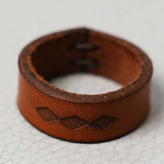 ヴィンテージミリタリーレザーリング 40s 革 指輪 アクセサリー ハンドメイド