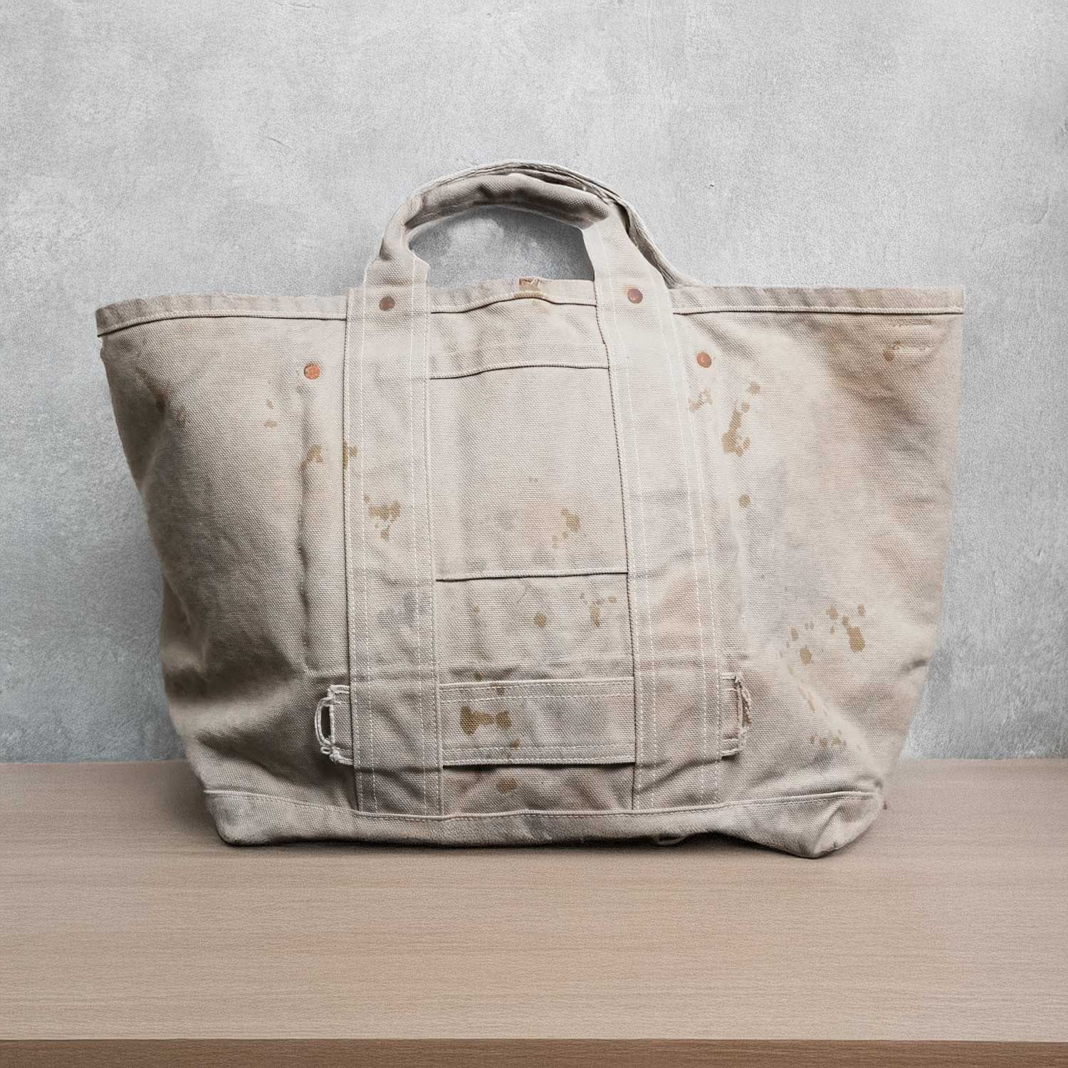 ぽん TK GARMENT SUPPLY トートバッグ ビンテージ 100年トート ヴィンテージワーク仕様 日本製4号帆布 10年保証付き