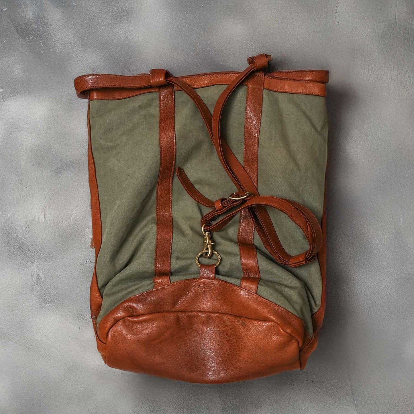 MILITARY FABRIC DEER LEATHER SHOULDER BAG ミリタリーファブリック鹿革ショルダーバッグ ヴィンテージ 日本鹿革