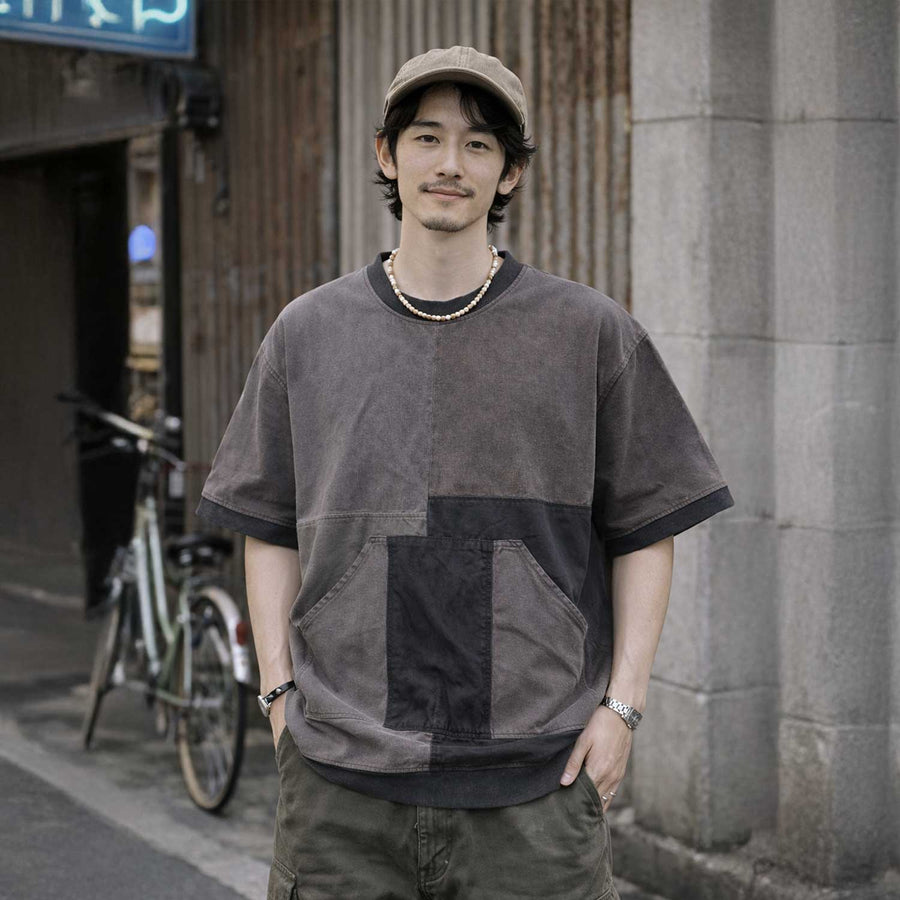 パネルプルオーバー 50s ハンドメイド リメイク USヴィンテージミリタリーテント（ブラック）