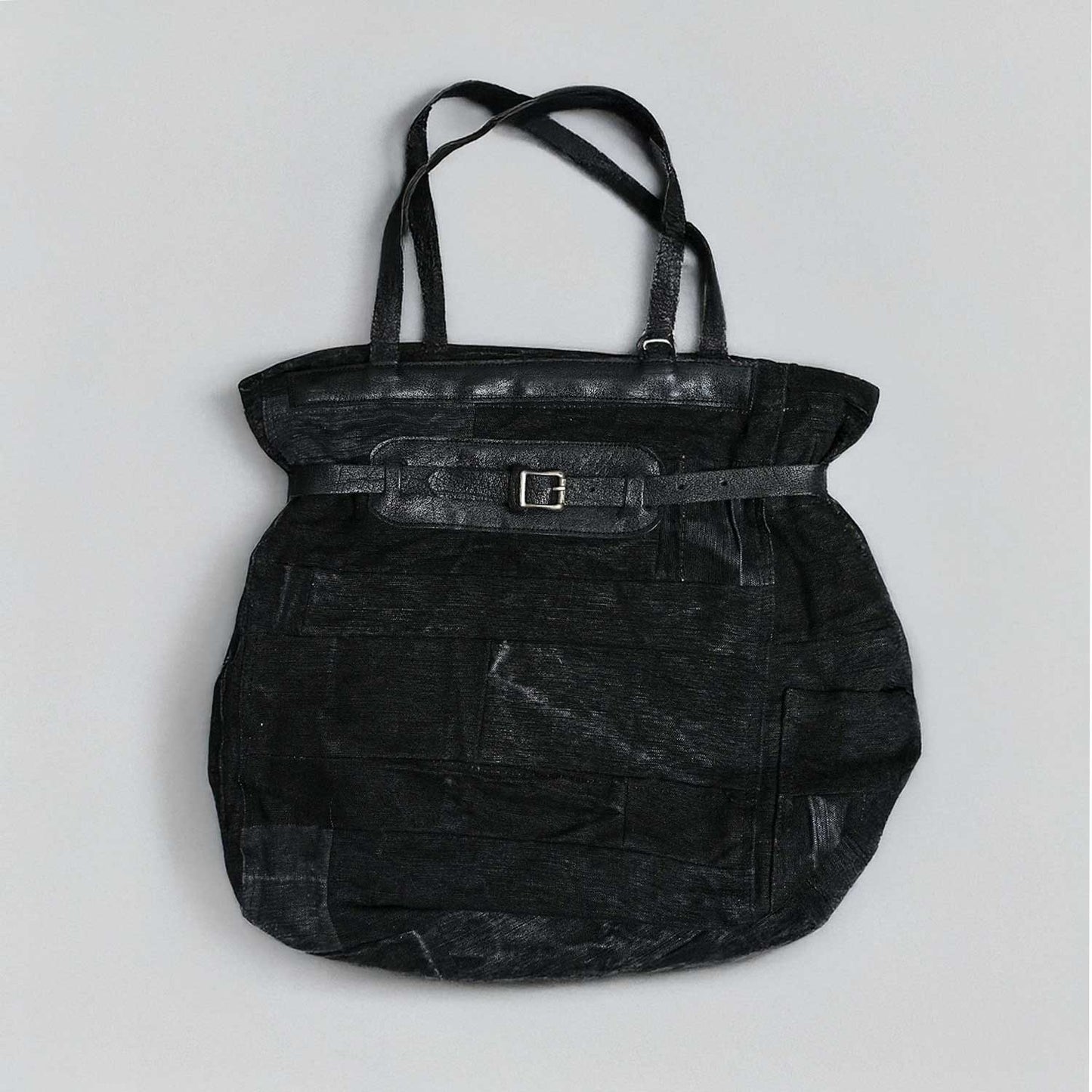 BLACK DYED DUFFLE PATCHWORK TOTE ブラックダイダッフルパッチワークトート 50sチェコ軍 日本鹿革