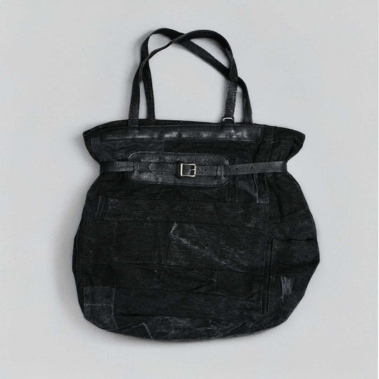 BLACK DYED DUFFLE PATCHWORK TOTE ブラックダイダッフルパッチワークトート 50sチェコ軍 日本鹿革