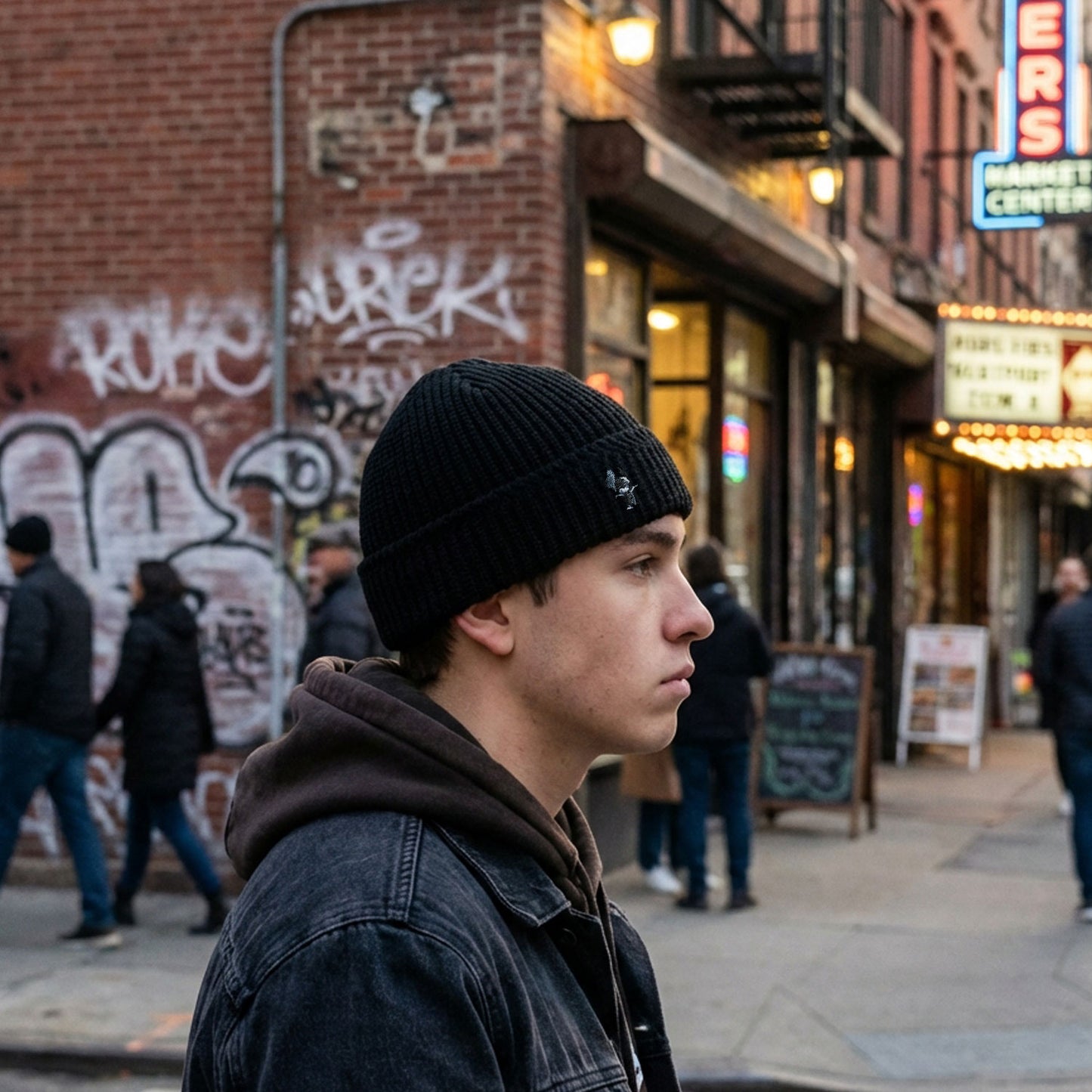 Military Knit Cap — Cotton 100% / TK Mouse Embroidery【軍用ニットCAPをベースに、日本製で再構築】