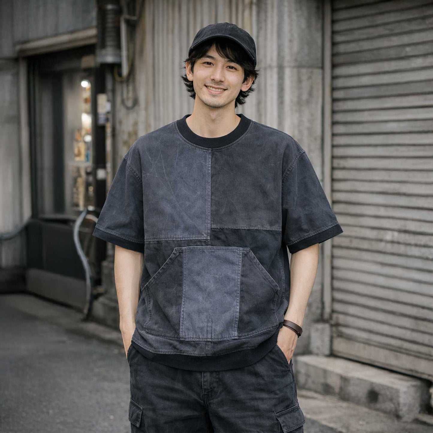 パネルプルオーバー 50s ハンドメイド リメイク USヴィンテージミリタリーテント（ネイビー）