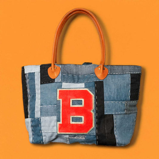 BORO PATCHWORK DENIM TOTE ボロパッチワークデニムトート 70sワッペンポケット 手縫い