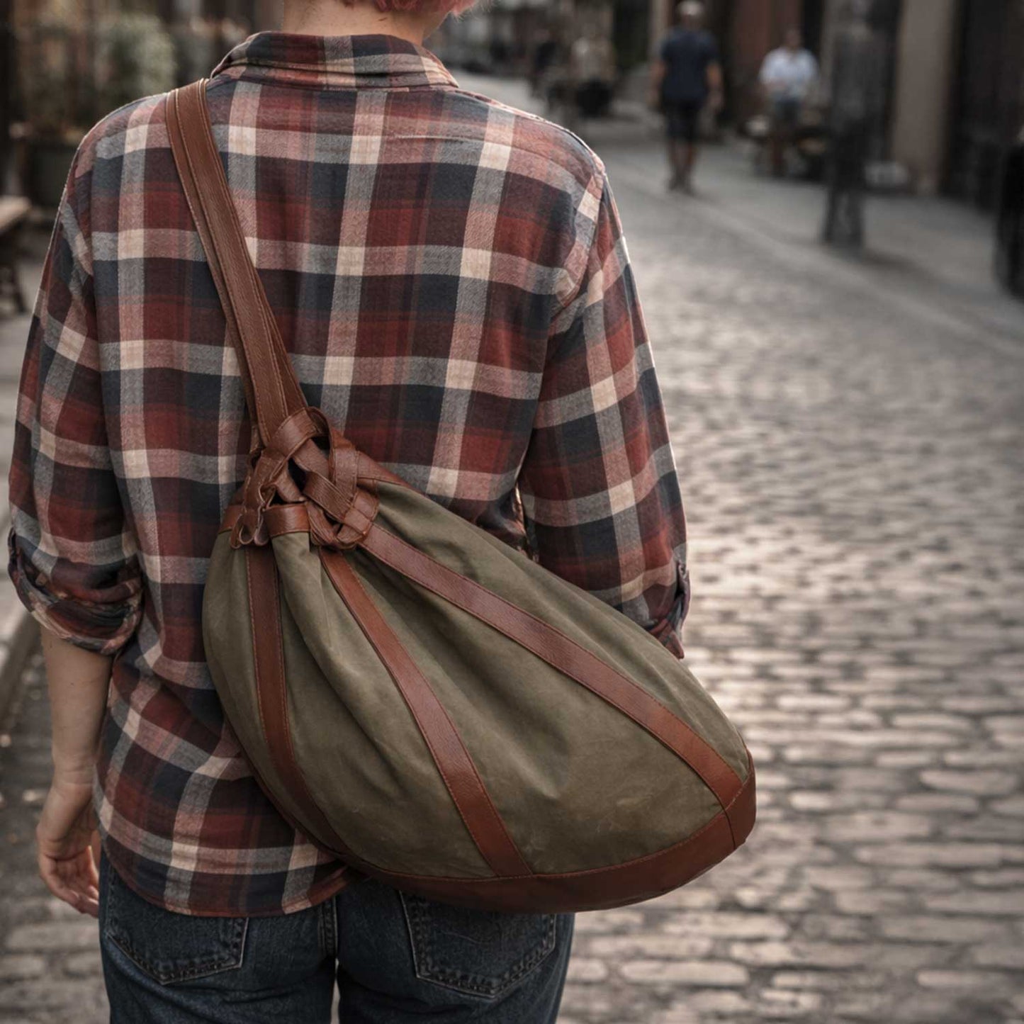 MILITARY FABRIC DEER LEATHER SHOULDER BAG ミリタリーファブリック鹿革ショルダーバッグ ヴィンテージ 日本鹿革