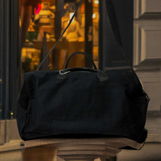 TANKER CLOTH × DEERSKIN BOSTON BAG 日本製USタンカース生地 × ディアスキン ボストンバッグ