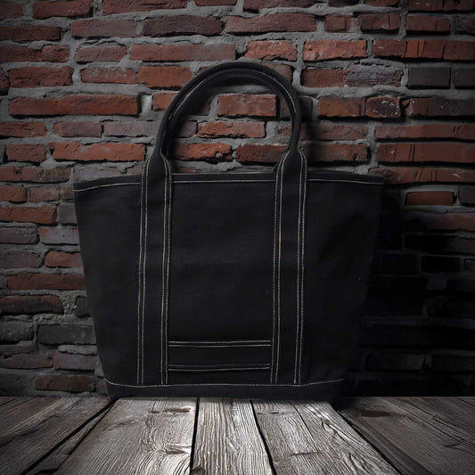 極厚4号帆布 ハンドメイド トートバッグ ディープブラック｜100年愛せるタフな極厚4号キャンバス