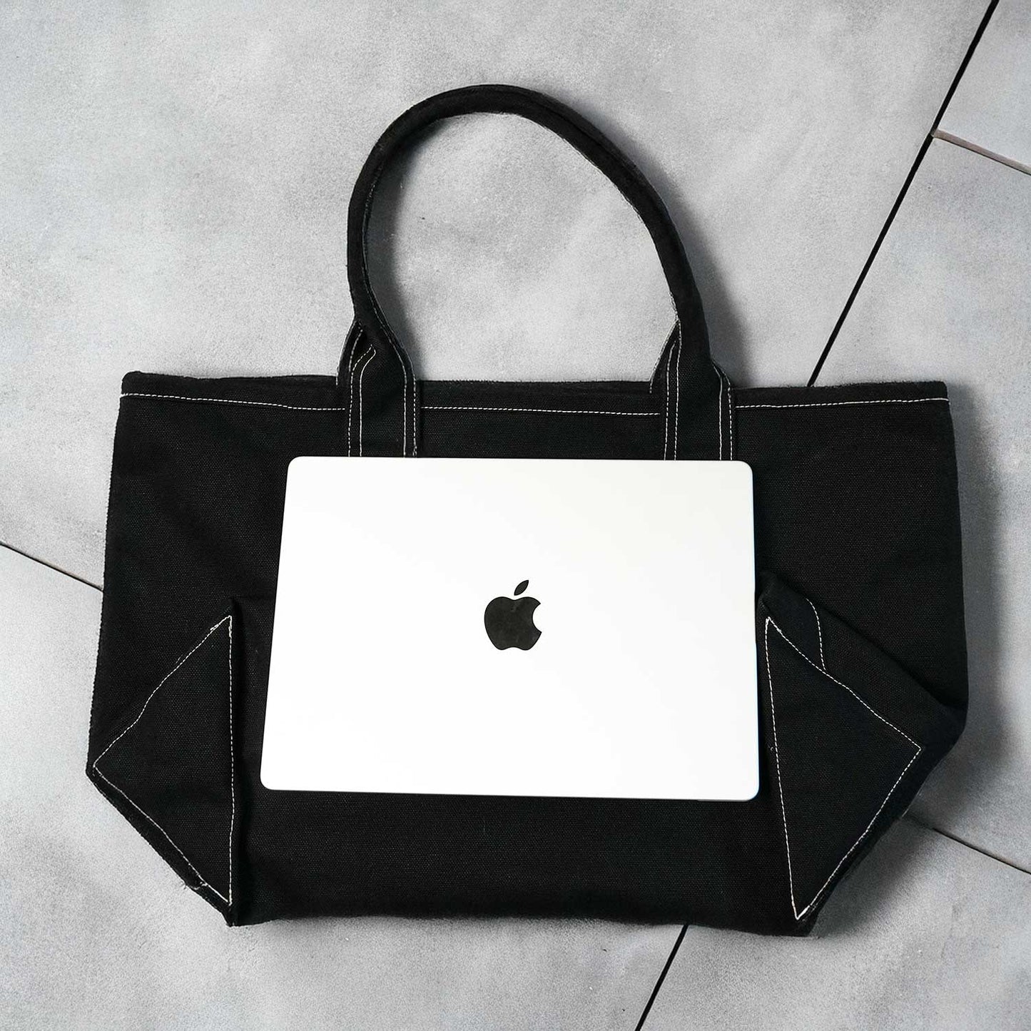 極厚4号帆布 ハンドメイド トートバッグ ディープブラック｜100年愛せるタフな極厚4号キャンバス