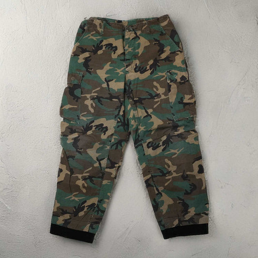 70’s US ARMY Camouflage Cargo Pants Ribbed Remake 70’s US ARMY カモフラージュリメイクパンツ　【ビンテージリメイク】