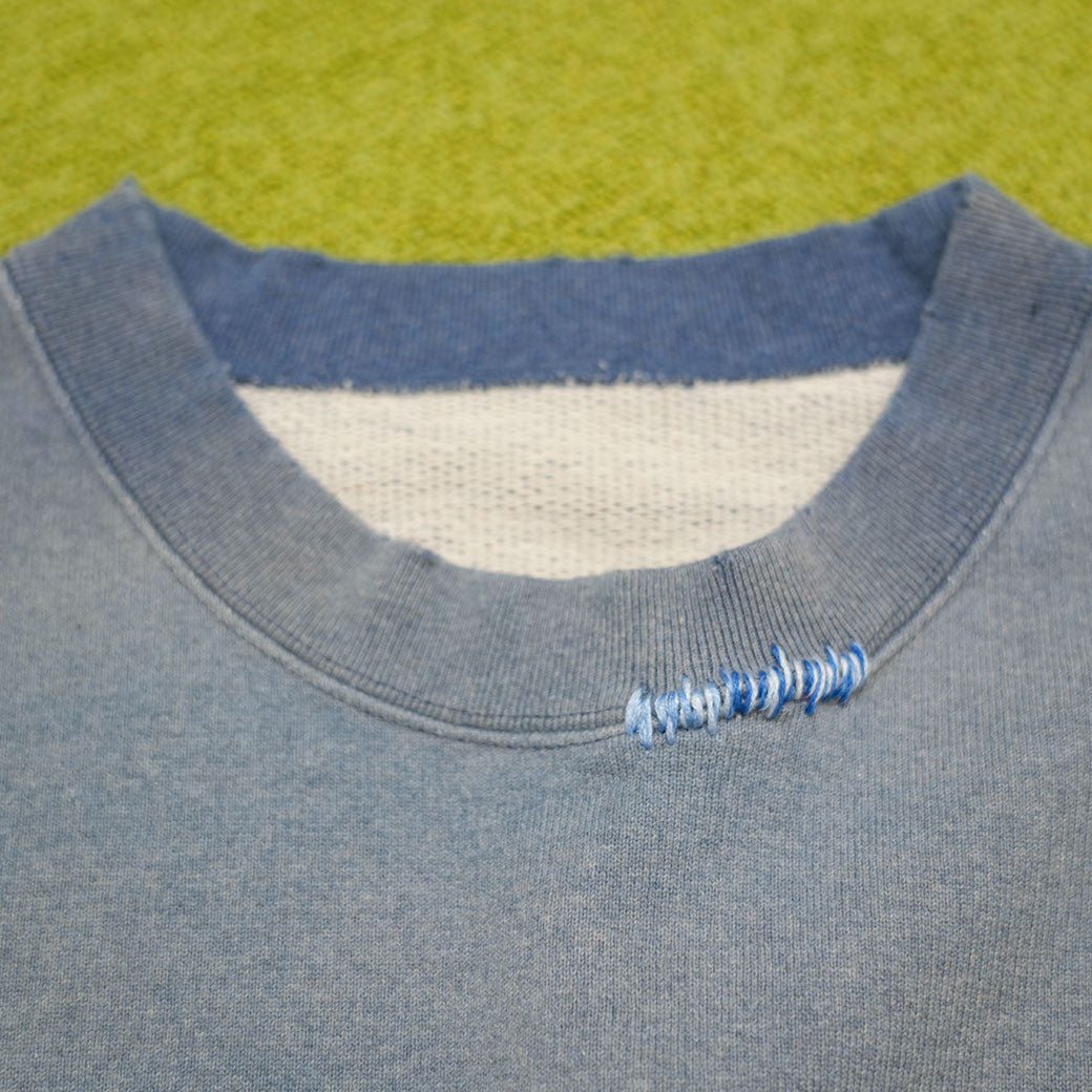 ヴィンテージ加工 半袖スウェットTシャツ スモークブルー