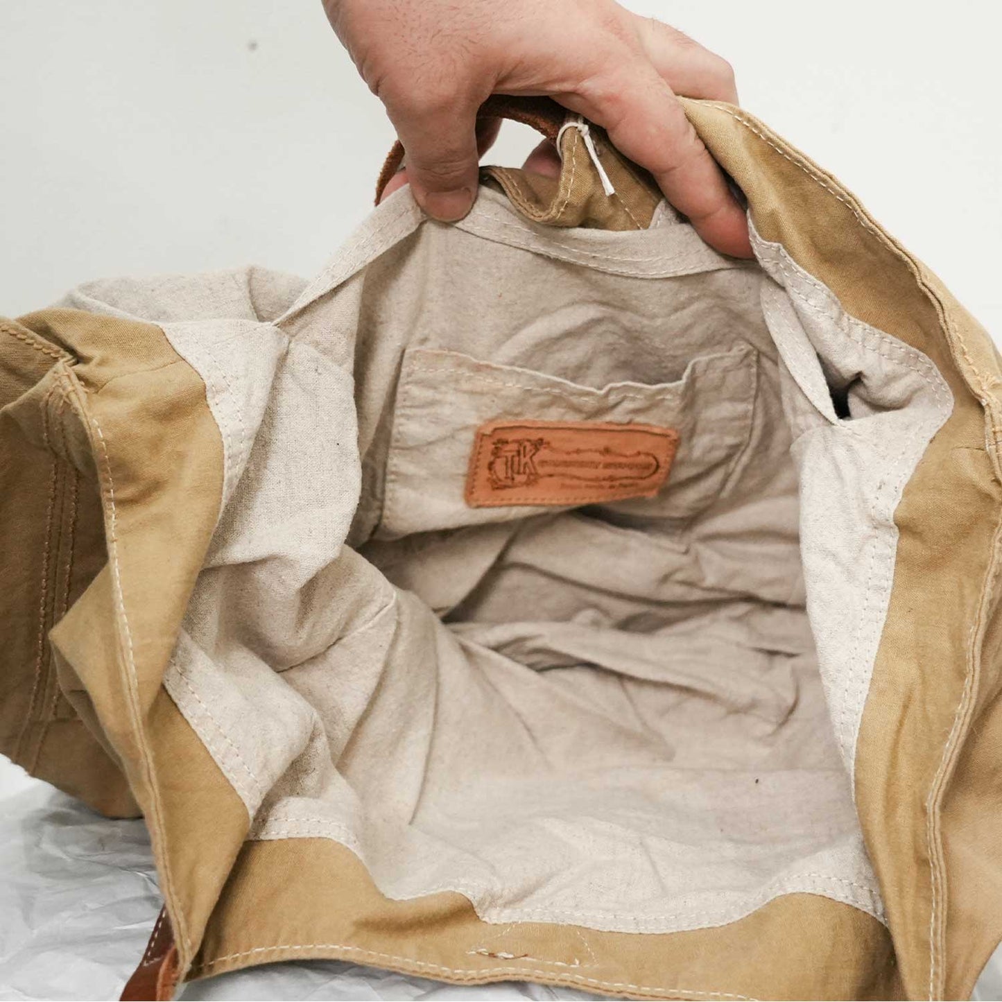 【希少】1940’s French Army Tent Fabric Tote Bag　1940年代フランス軍テント生地使用 トートバッグ