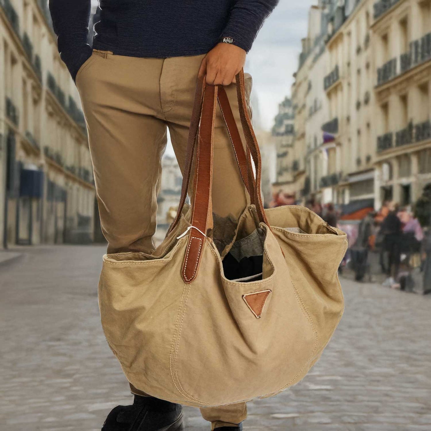 【希少】1940’s French Army Tent Fabric Tote Bag　1940年代フランス軍テント生地使用 トートバッグ