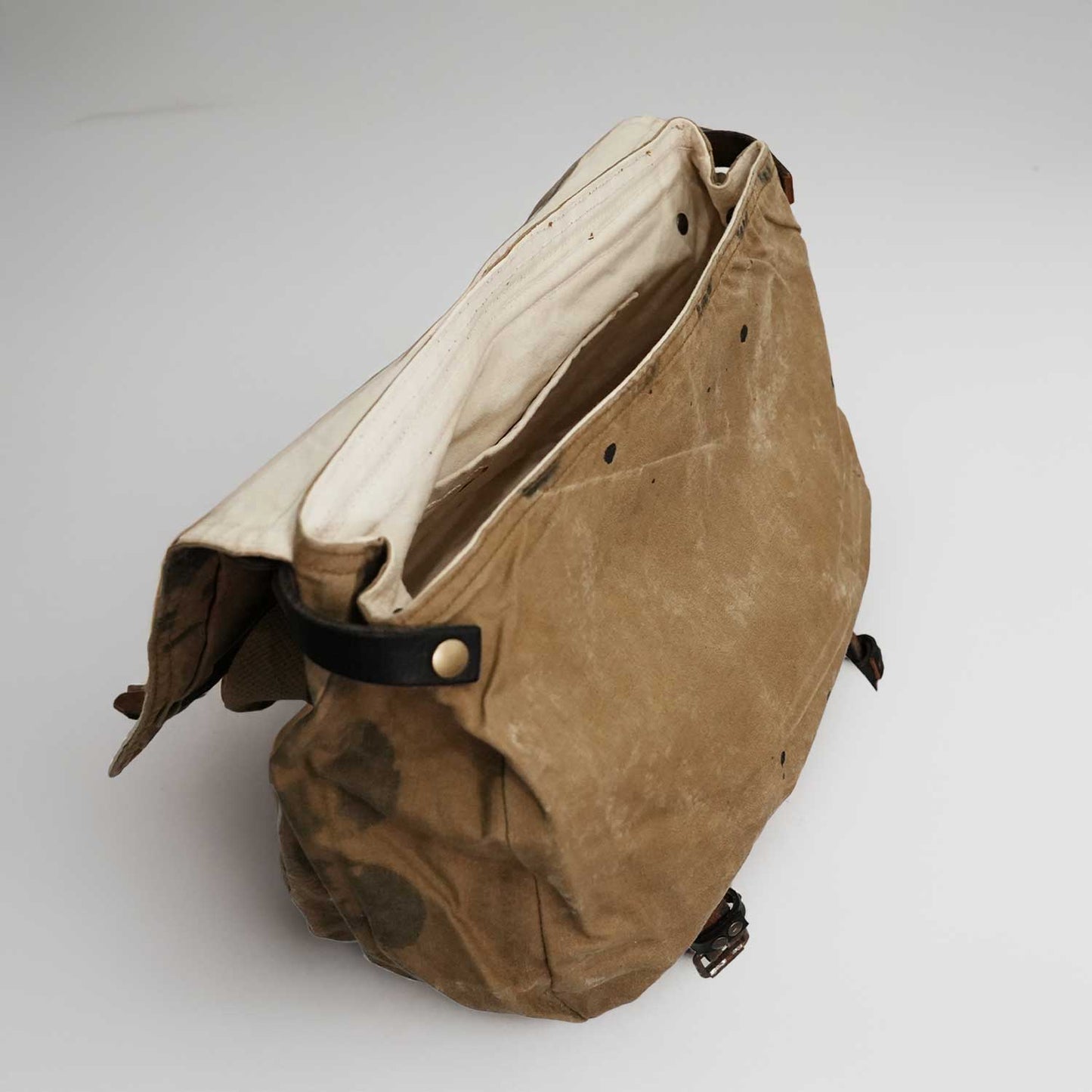 Oilcloth ショルダーバッグ ビンテージオイルクロス使用 ハンドプリント