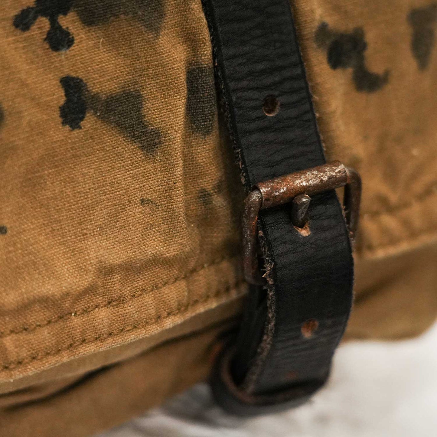 Oilcloth ショルダーバッグ ビンテージオイルクロス使用 ハンドプリント