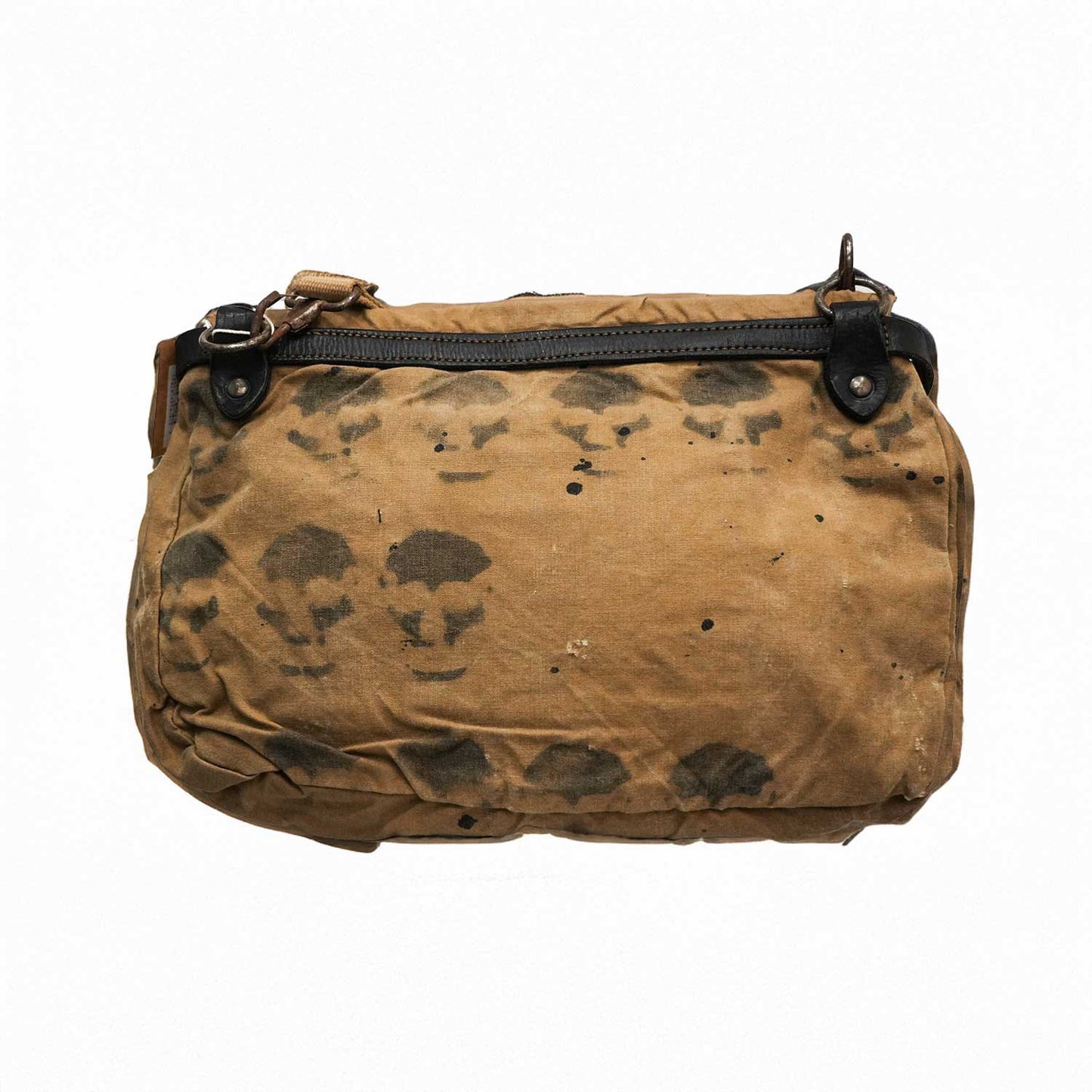 Oilcloth ショルダーバッグ ビンテージオイルクロス使用 ハンドプリント