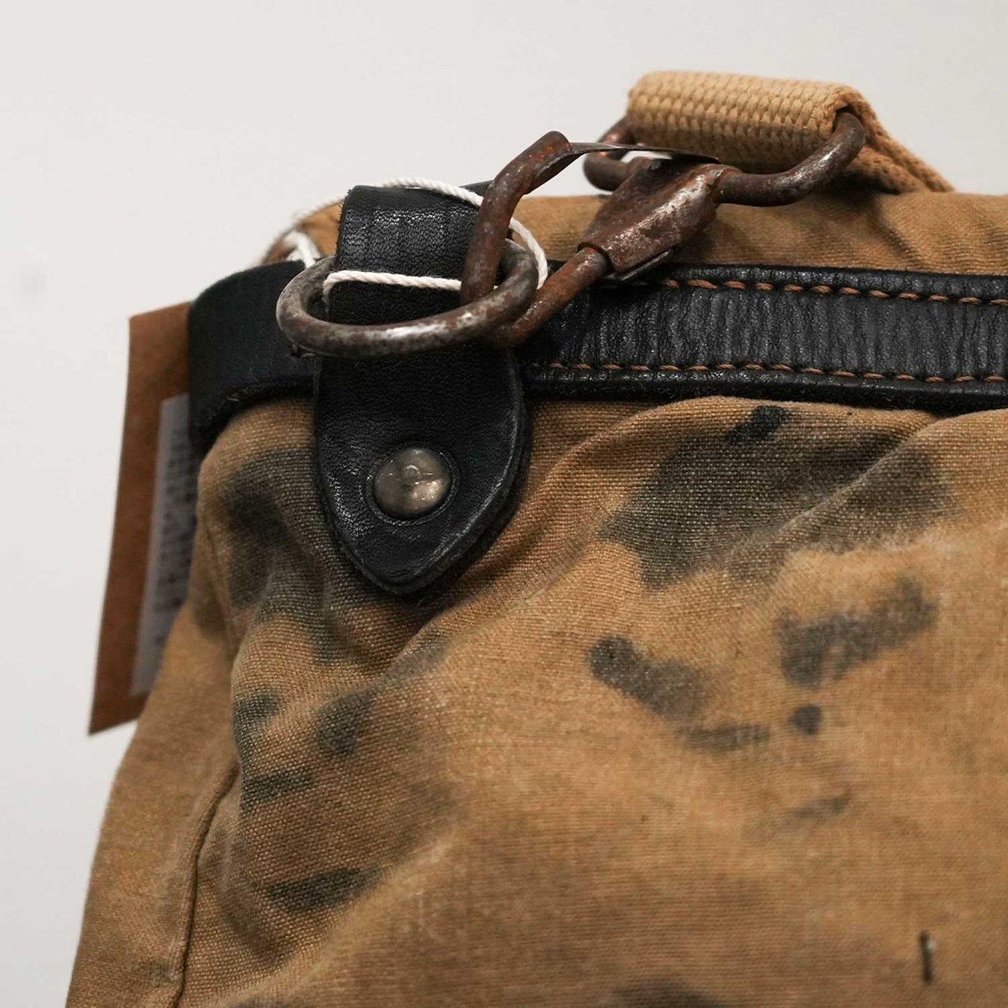 Oilcloth ショルダーバッグ ビンテージオイルクロス使用 ハンドプリント