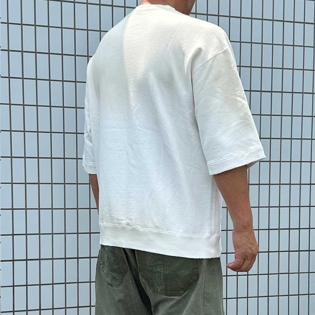 ヴィンテージ加工 半袖スウェットTシャツ ミルクエクリュ