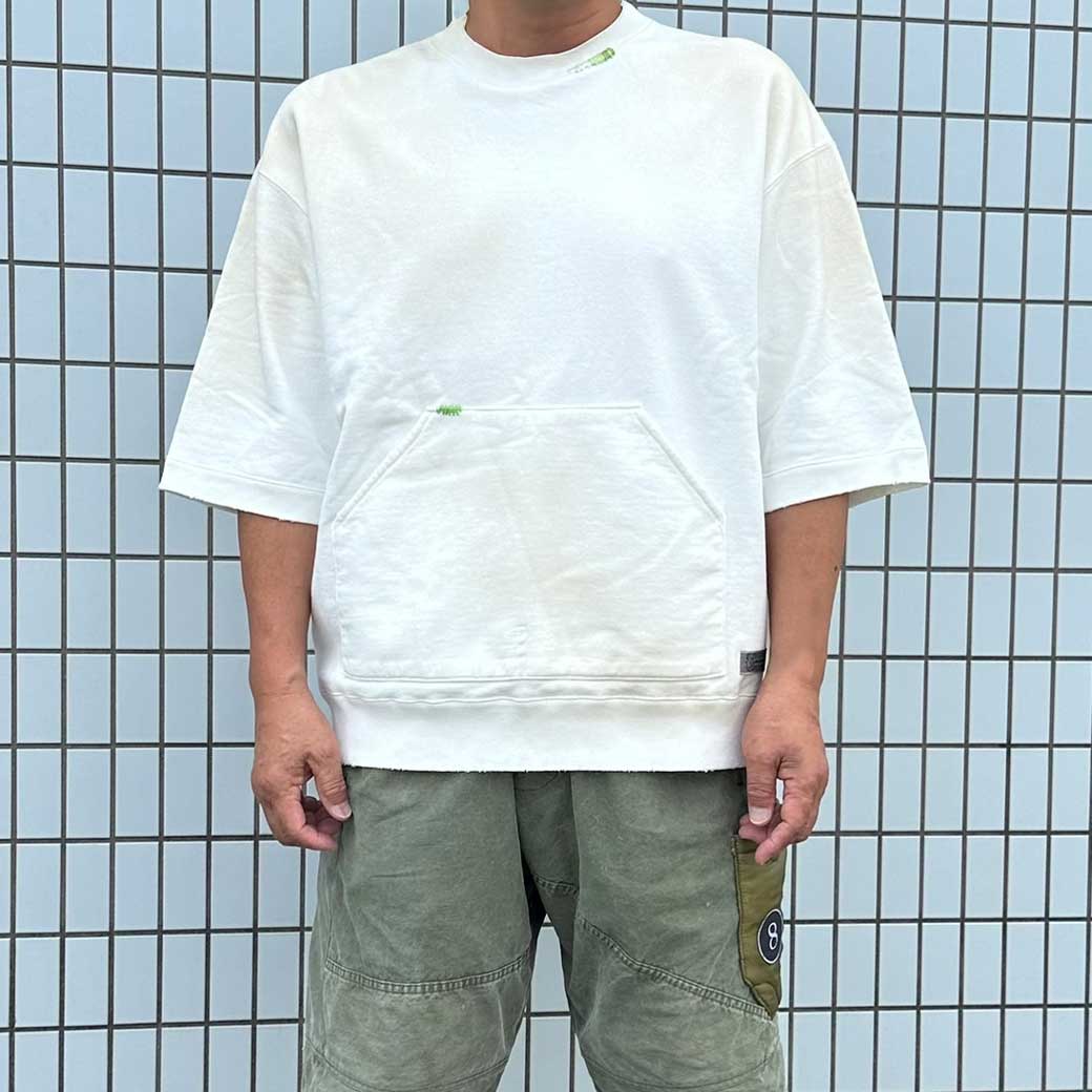 ヴィンテージ加工 半袖スウェットTシャツ ミルクエクリュ