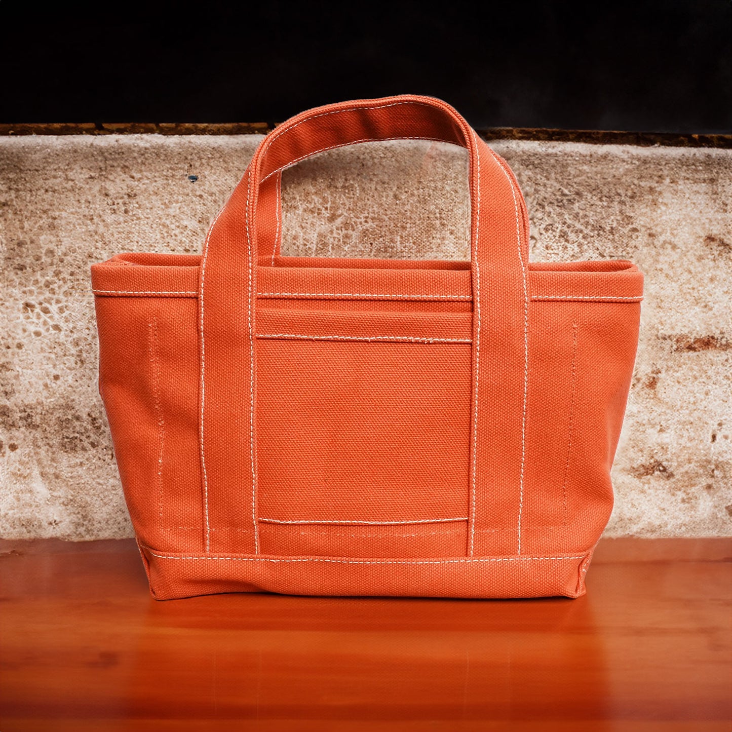 【100-Year Tote】極厚4号帆布 ハンドメイド トートバッグ オレンジ(ミニ)｜100年愛せるタフな極厚4号キャンバス