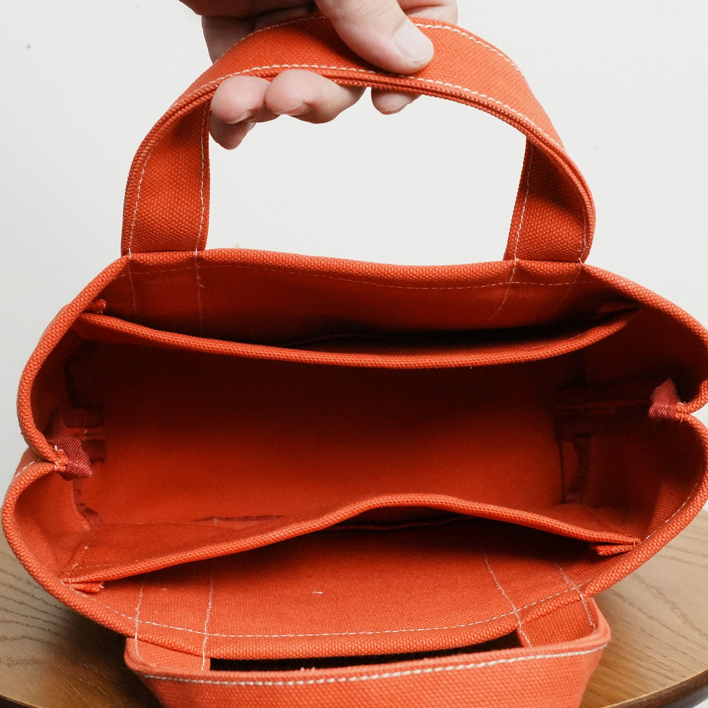 【100-Year Tote】極厚4号帆布 ハンドメイド トートバッグ オレンジ(ミニ)｜100年愛せるタフな極厚4号キャンバス