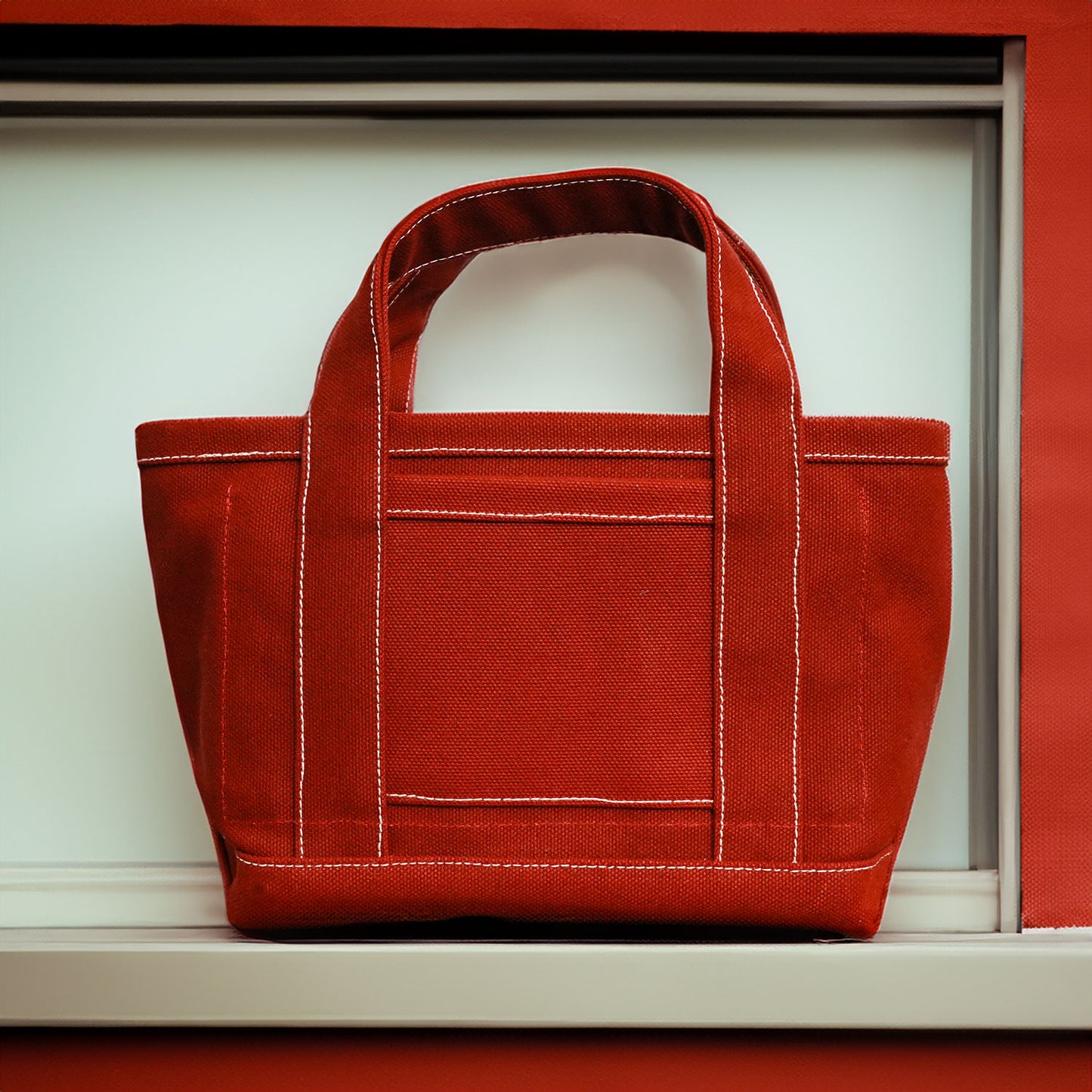 【100-Year Tote】極厚4号帆布 ハンドメイド トートバッグ レッド(ミニ)｜100年愛せるタフな極厚4号キャンバス