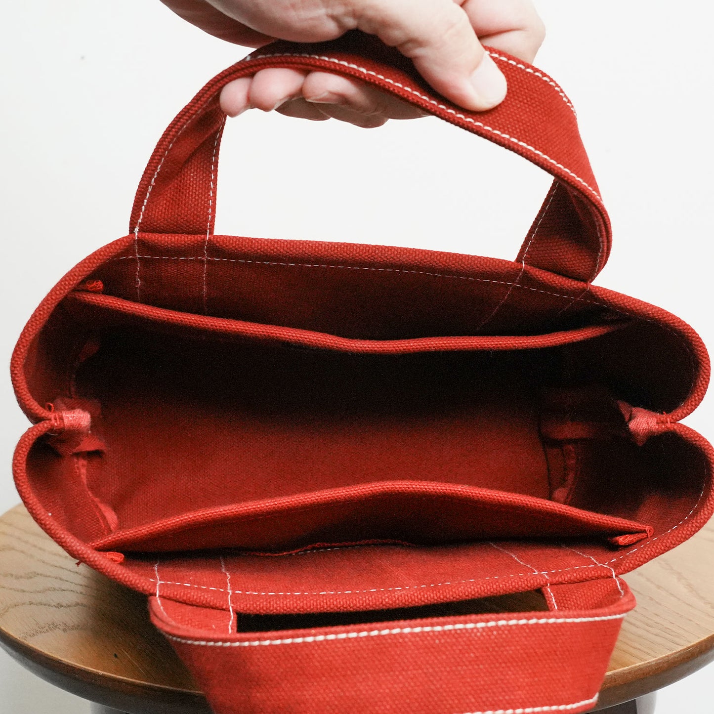 【100-Year Tote】極厚4号帆布 ハンドメイド トートバッグ レッド(ミニ)｜100年愛せるタフな極厚4号キャンバス