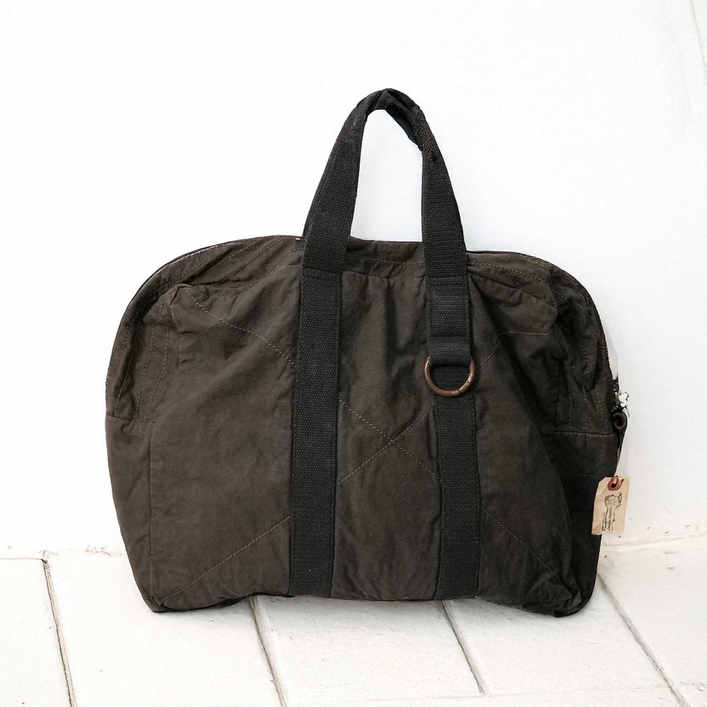 FRENCH MILITARY BLACK DYED DUFFEL BAG 50sフランス軍テント × USミリタリーダッフルリメイク
