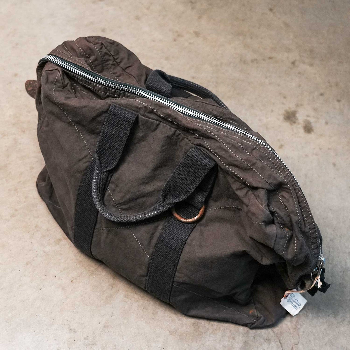 FRENCH MILITARY BLACK DYED DUFFEL BAG 50sフランス軍テント × USミリタリーダッフルリメイク