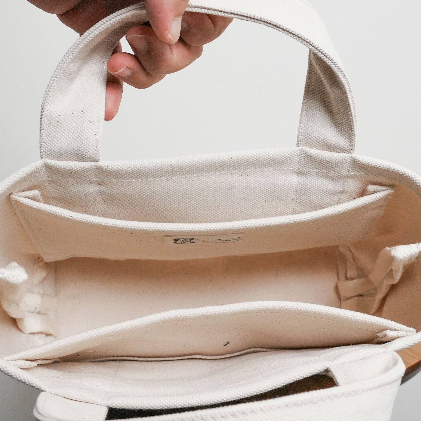 【100-Year Tote-mini】極厚4号帆布 ハンドメイド トートバッグ ホワイト(ミニ)｜100年愛せるタフな極厚4号キャンバス