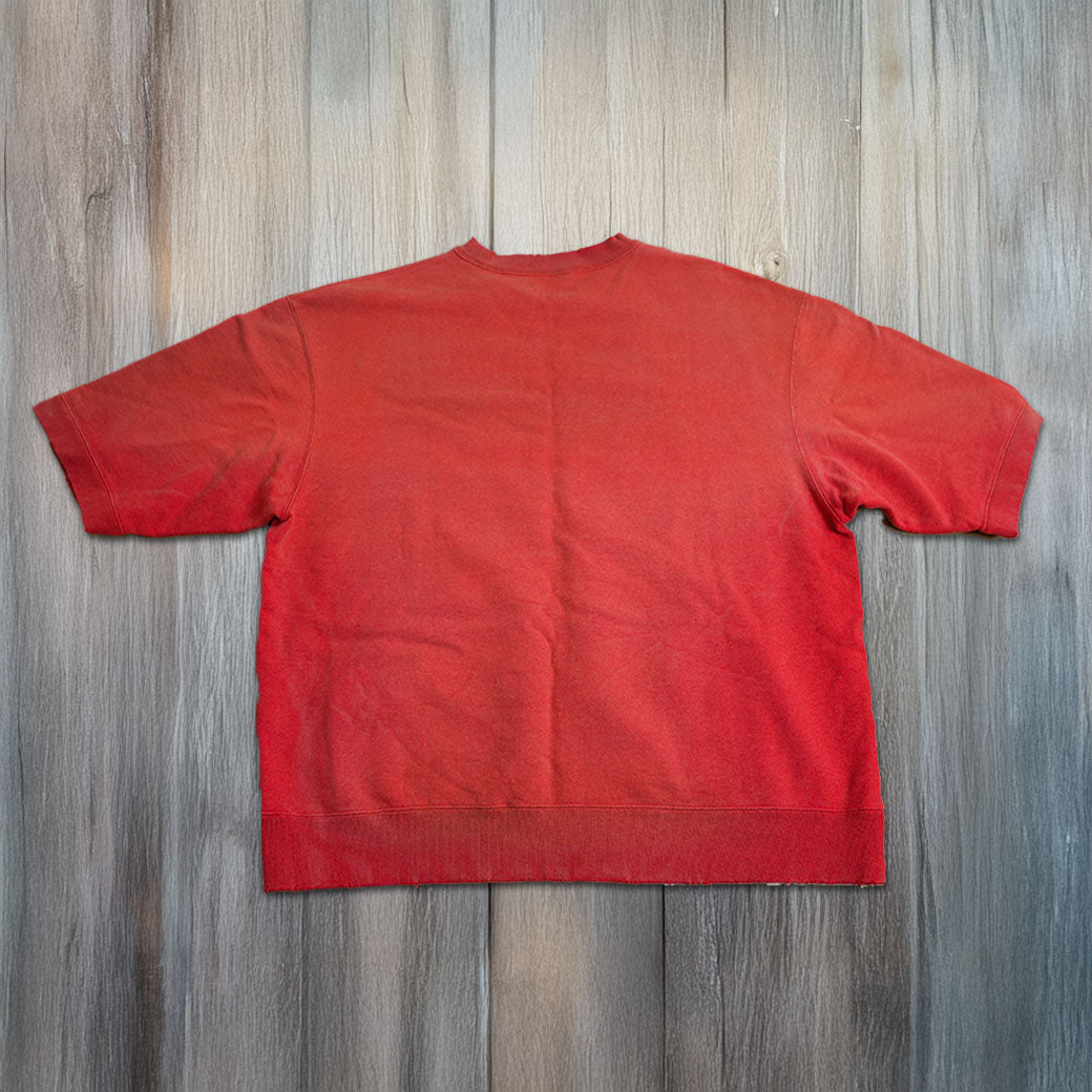 ヴィンテージ加工 半袖スウェットTシャツ アッシュレッド