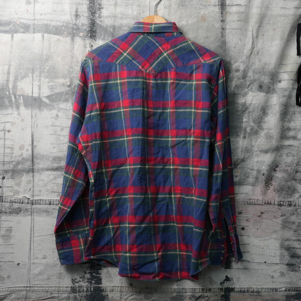 【Vintage Stock】ラングラーウエスタンシャツ ネイビー×レッドチェック