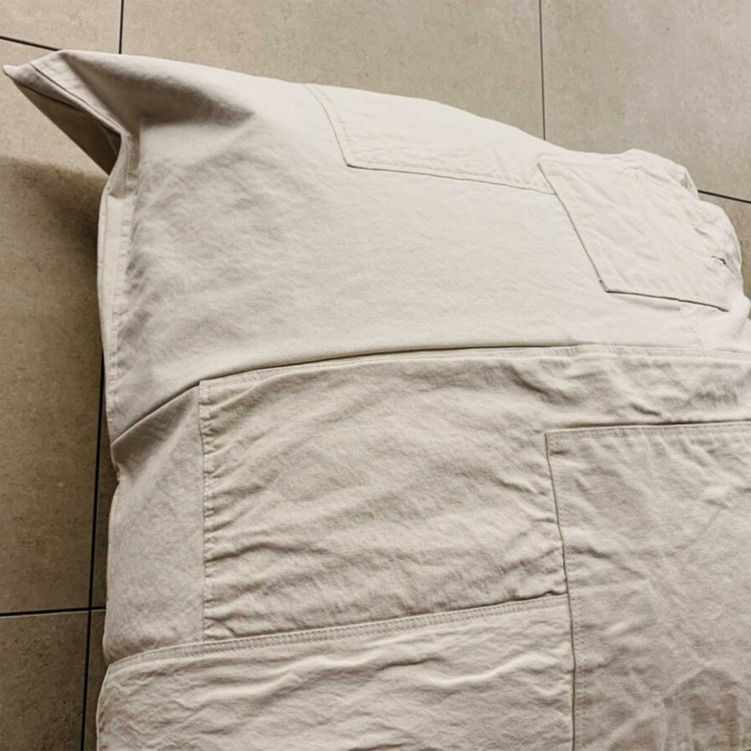 商品管理 TK-Boro クッション（Canvas）(日本製帆布生地パッチワーククッションBOROスタイル)90cm角｜T.K GARMENT SUPPLY｜リメイク・リサイクル・ナチュラルをメインコンセプトとして掲げたブランド　触り心地も抜群です