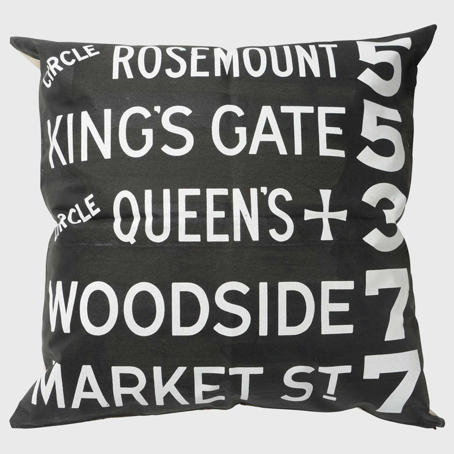 Bus destinationクッション(TK-CTP15B)(岡山伝統製法帆布)90cm角T.K GARMENT SUPPLY｜リメイク・リサイクル・ナチュラルをメインコンセプトとして掲げたブランド