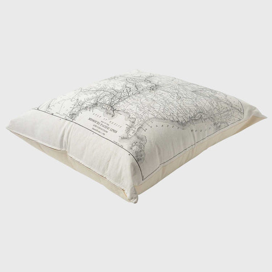 1930US路線図デザインクッション（TK-CTP15MAP)(岡山伝統製法帆布)84cm角2