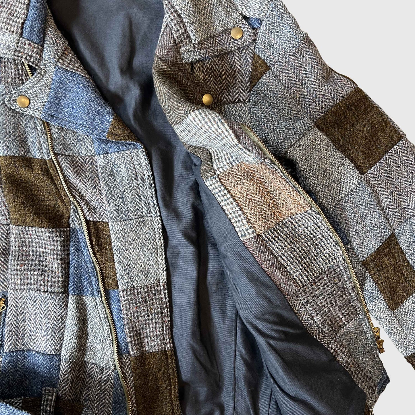 ライダースジャケット｜ハリス・ツイードビンテージ古布パッチワーク｜T.K GARMENT SUPPLY｜リメイク・リサイクル・ナチュラルをメインコンセプトとして掲げたブランド5