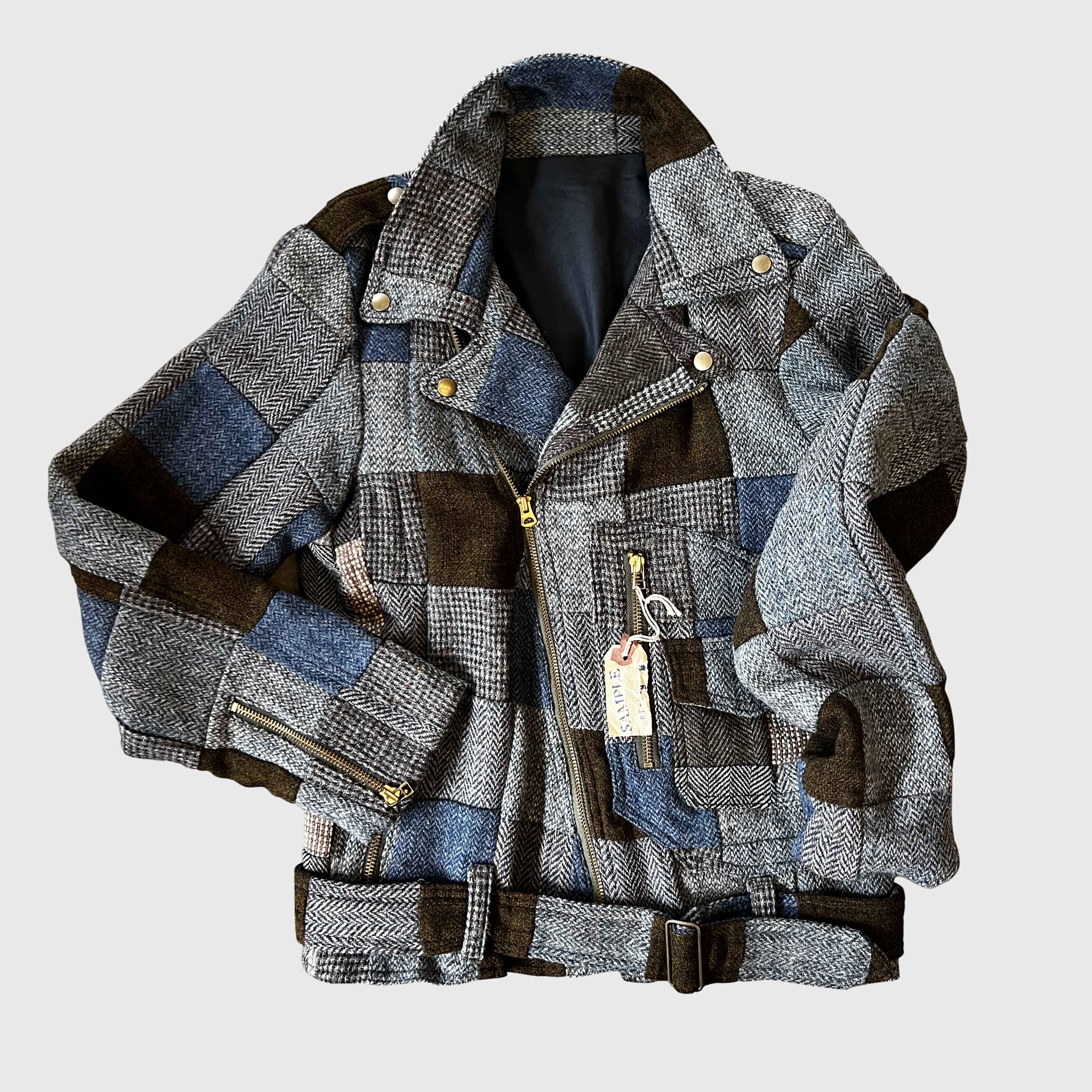 3点¥10,000 ビンテージ 古着 卸 レトロ パッチワークジャケット レディース 古着 70s ANDY NEW YORK パッチワーク風 総柄 プリント