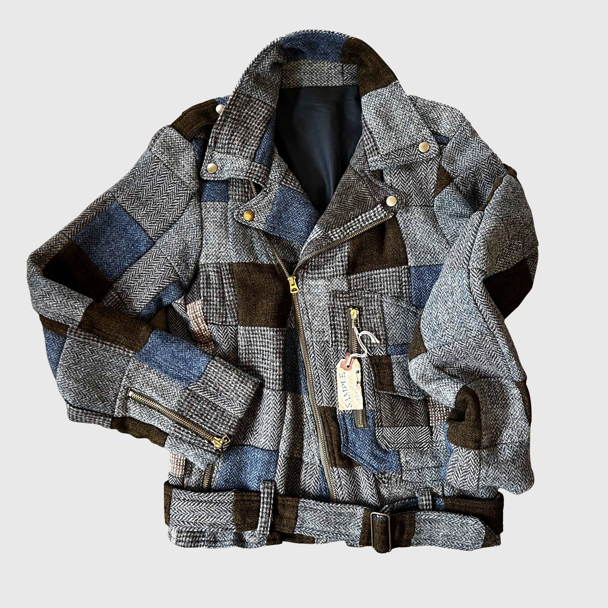 ライダースジャケット｜ハリス・ツイードビンテージ古布パッチワーク｜T.K GARMENT SUPPLY｜リメイク・リサイクル・ナチュラルをメインコンセプトとして掲げたブランド3