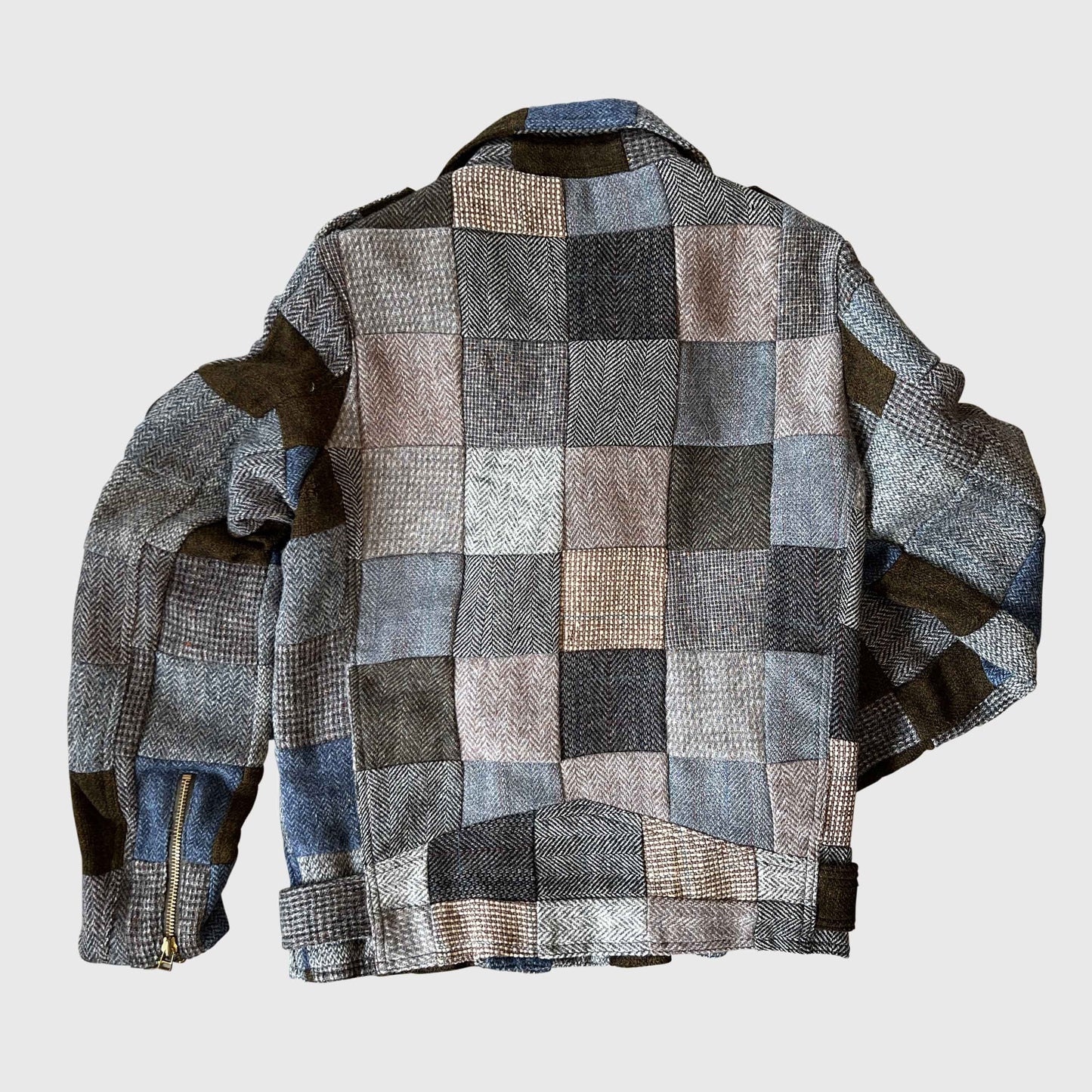 ライダースジャケット｜ハリス・ツイードビンテージ古布パッチワーク｜T.K GARMENT SUPPLY｜リメイク・リサイクル・ナチュラルをメインコンセプトとして掲げたブランド2