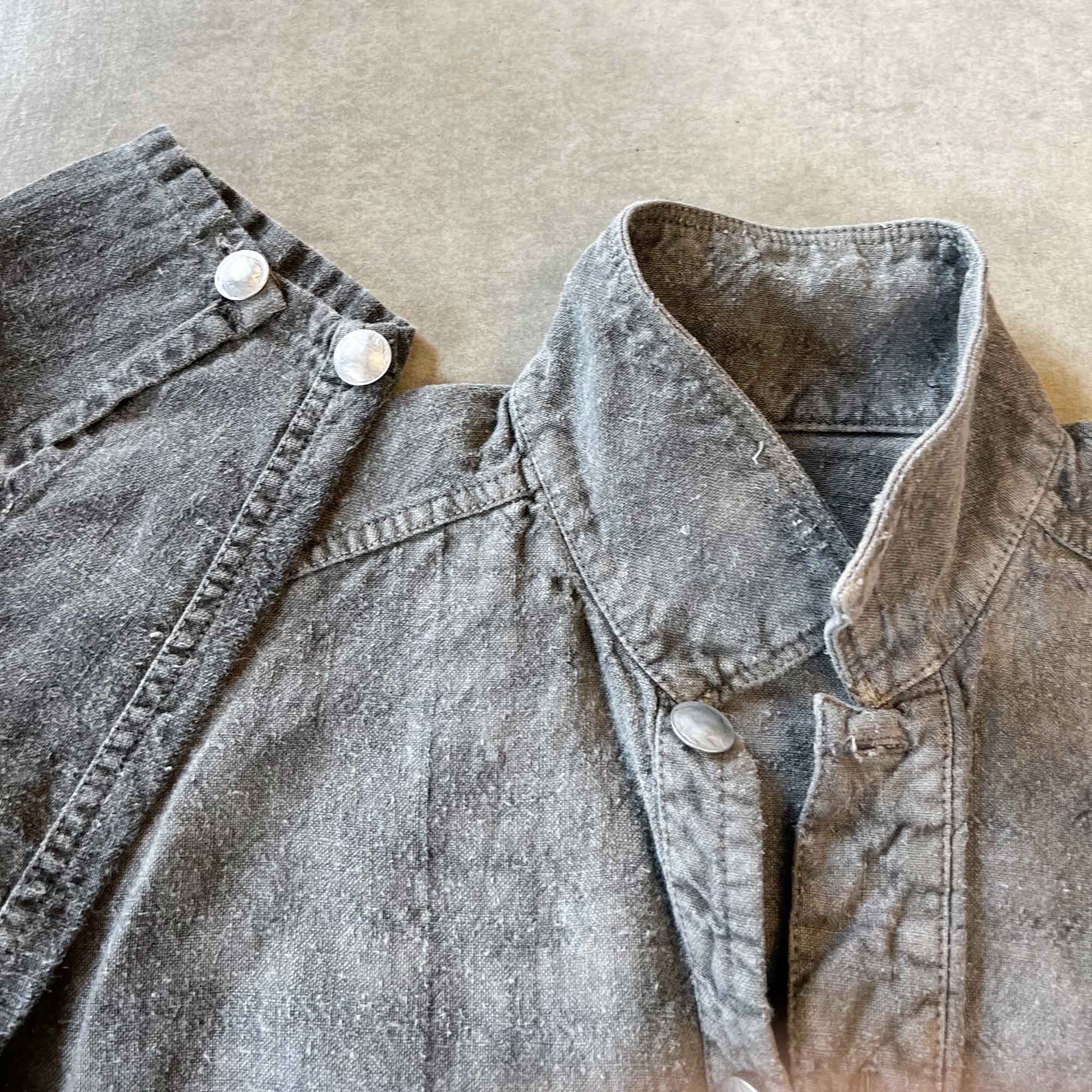 デッキシャツジャケット TKR-J2001（イタリアンリネン）｜T.K GARMENT SUPPLY｜リメイク・リサイクル・ナチュラルをメインコンセプトとして掲げたブランド　首・袖まわり