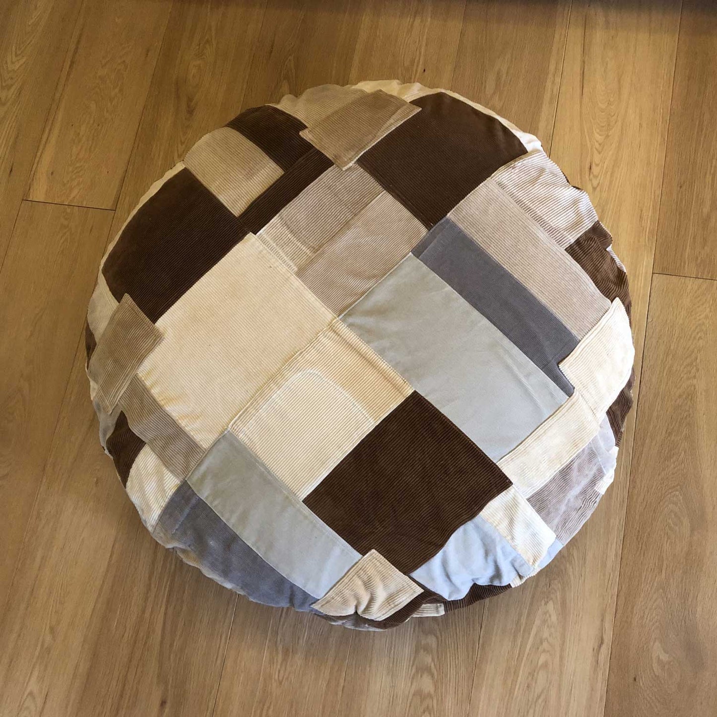 T K コーディロイ patchwork ラウンドクッション 90cm